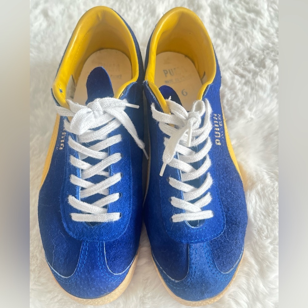 Puma Racer France Royal Blue and Gold Sneakers